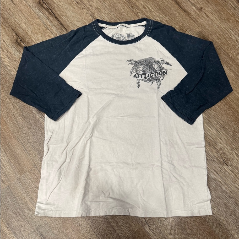 Y2K Affliction Indian Head Baseball T-shirt